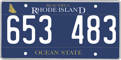 RI license plate 653483