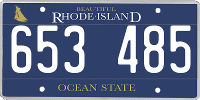 RI license plate 653485