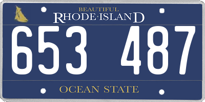 RI license plate 653487