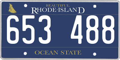 RI license plate 653488