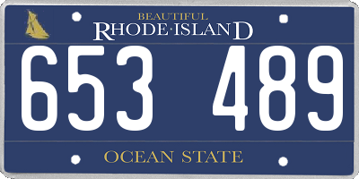 RI license plate 653489