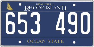 RI license plate 653490