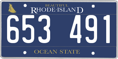RI license plate 653491