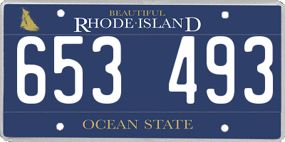 RI license plate 653493
