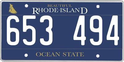 RI license plate 653494