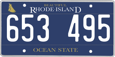 RI license plate 653495