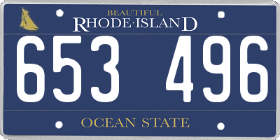 RI license plate 653496