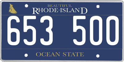 RI license plate 653500