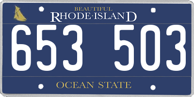 RI license plate 653503