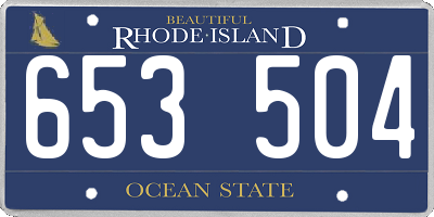 RI license plate 653504