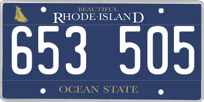 RI license plate 653505