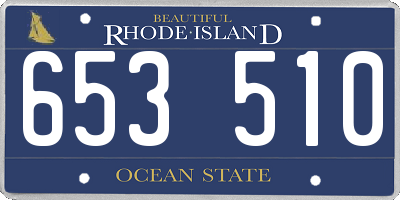RI license plate 653510