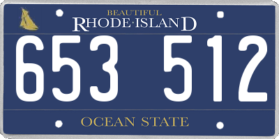 RI license plate 653512
