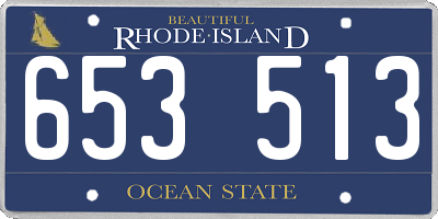 RI license plate 653513