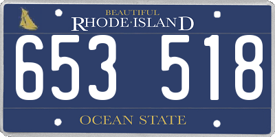 RI license plate 653518