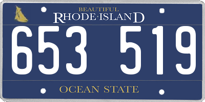 RI license plate 653519