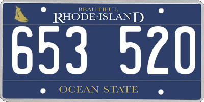 RI license plate 653520