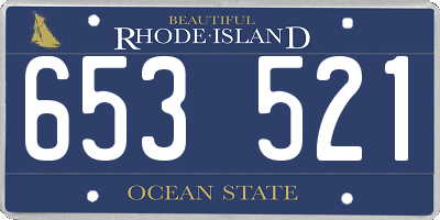 RI license plate 653521
