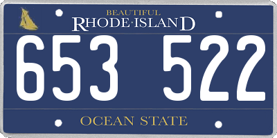 RI license plate 653522