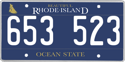 RI license plate 653523