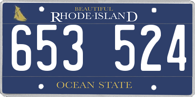 RI license plate 653524