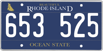 RI license plate 653525