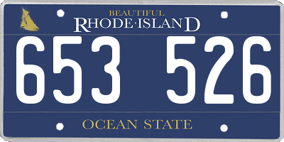 RI license plate 653526