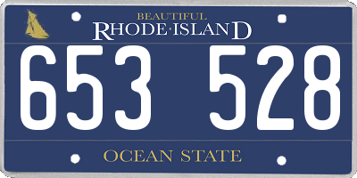 RI license plate 653528