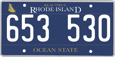 RI license plate 653530