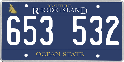 RI license plate 653532