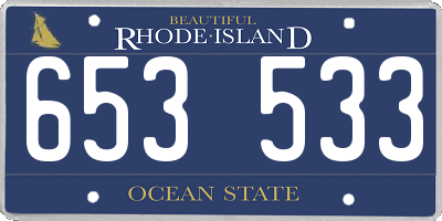 RI license plate 653533