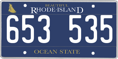 RI license plate 653535