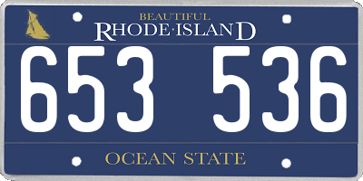 RI license plate 653536