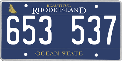RI license plate 653537