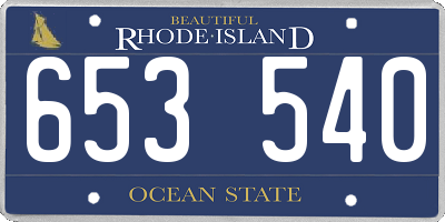RI license plate 653540