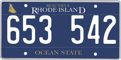 RI license plate 653542