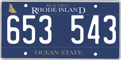 RI license plate 653543