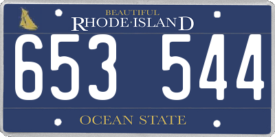 RI license plate 653544