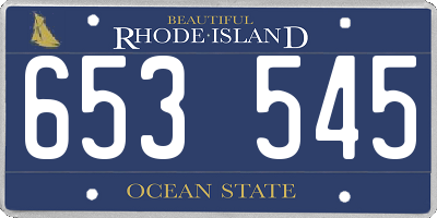 RI license plate 653545