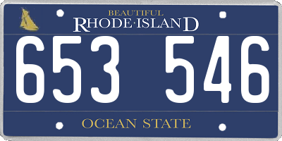 RI license plate 653546