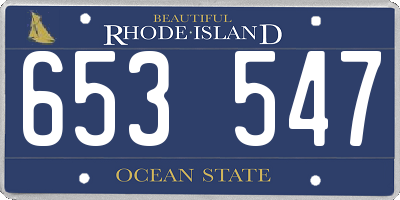 RI license plate 653547