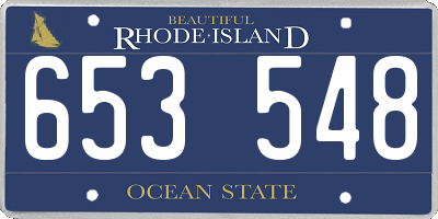 RI license plate 653548