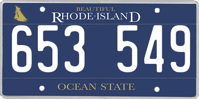 RI license plate 653549