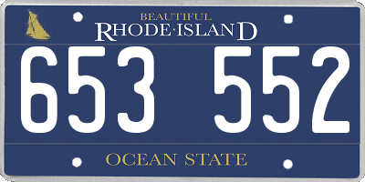 RI license plate 653552
