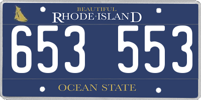 RI license plate 653553