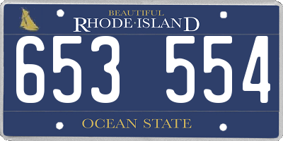 RI license plate 653554