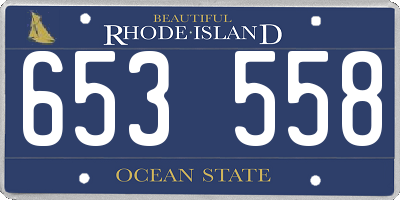 RI license plate 653558