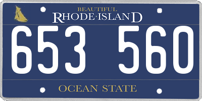 RI license plate 653560
