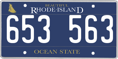 RI license plate 653563