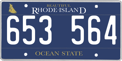 RI license plate 653564